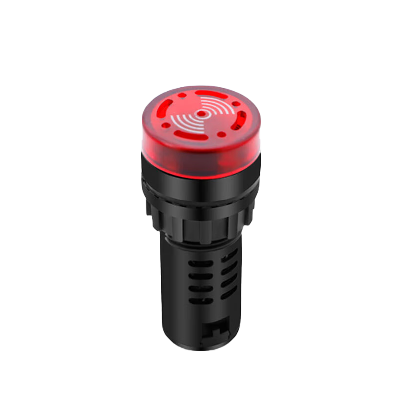 匯君 蜂鳴器LED聲光閃光報警器訊響器揚聲器 22MM紅色 AC/DC24V【5個裝】
