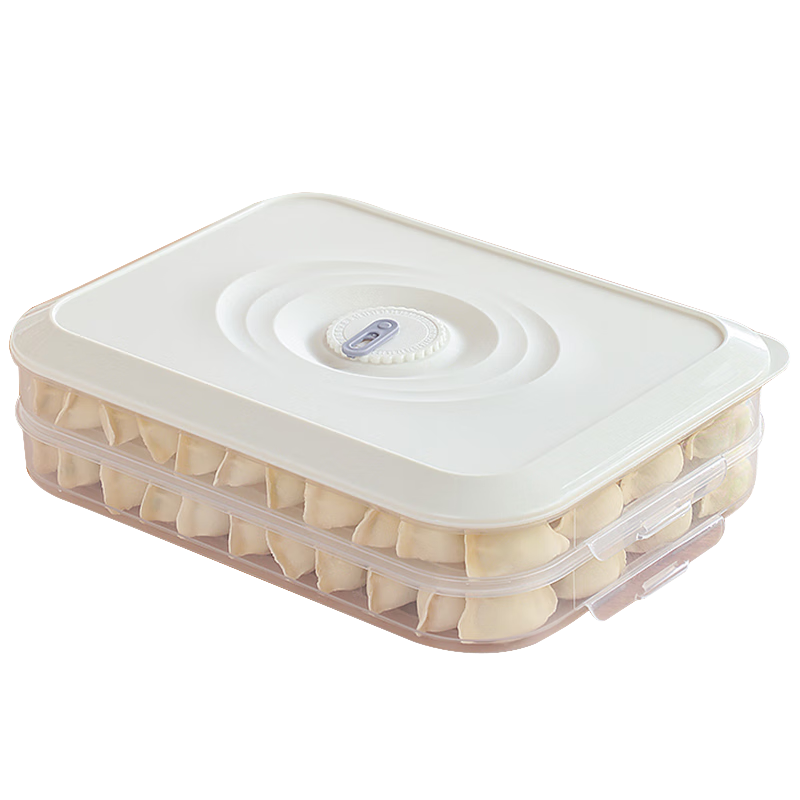 佳帮手多功能饺子盒收纳盒冰箱保鲜食品级冷冻水饺馄钝盒带盖托盘可微波炉加热