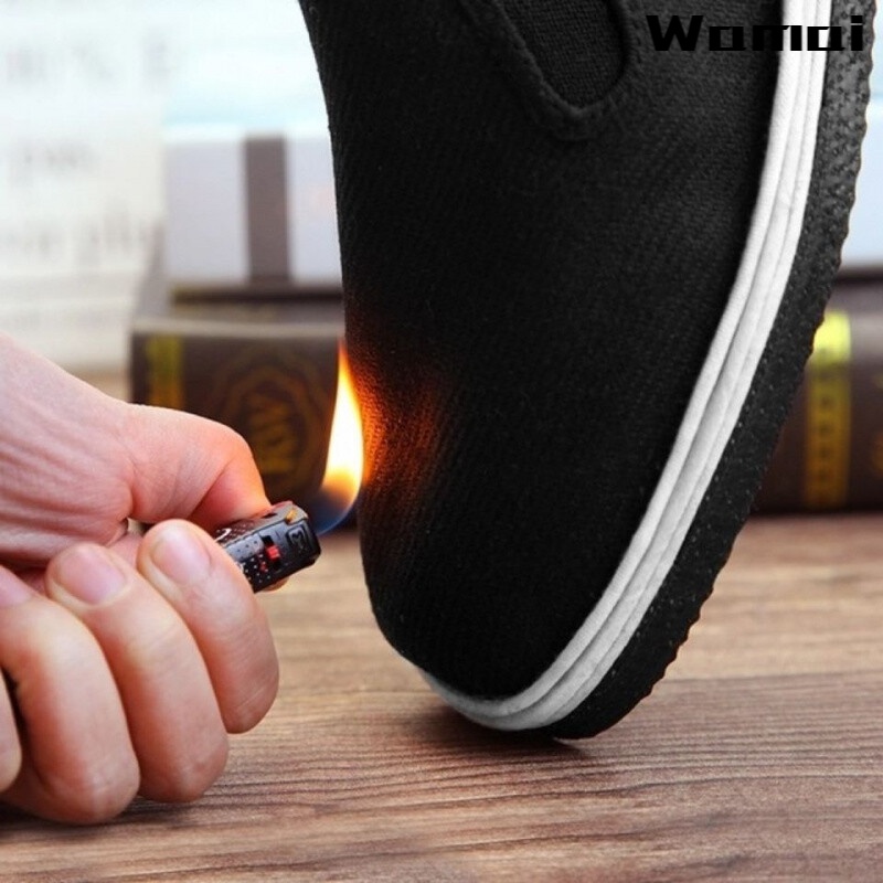 瓦邁電焊防火布鞋,加厚輪胎底四層底,工地干活一腳蹬懶漢布鞋 盒裝防火布鞋 45