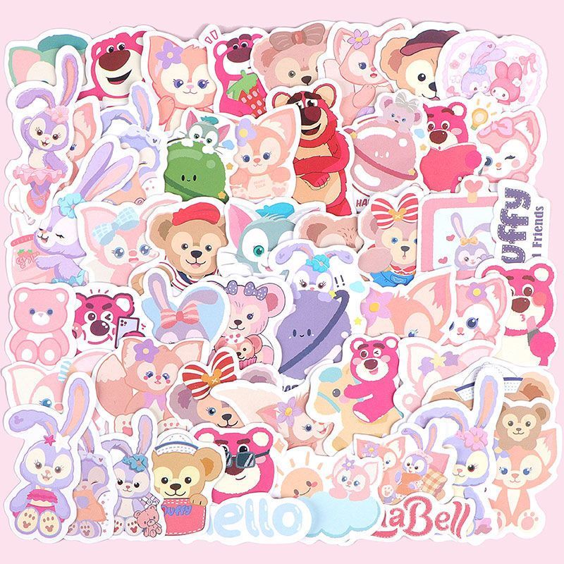 迪士尼贴纸琳娜贝尔手账本装饰素材便宜水杯行李箱盒子手机壳贴画