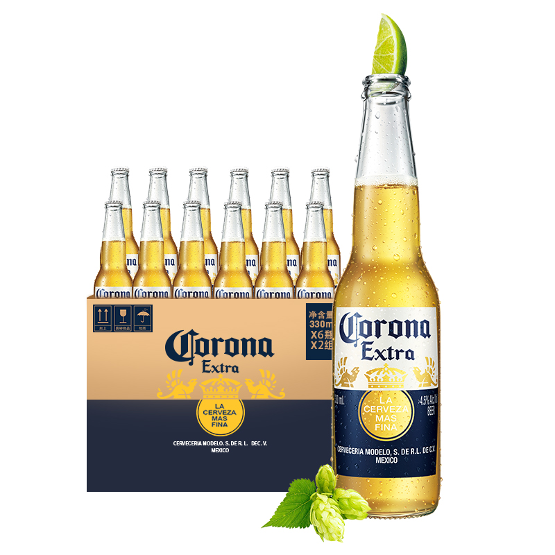 科罗娜（Corona）墨西哥风味拉格特级啤酒 330ml*12瓶 整箱装gaaamdegv