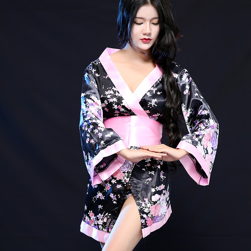 欲之诱惑 日本和服睡衣 女浴袍套装制服开衫日系碎花角色扮演成人情趣