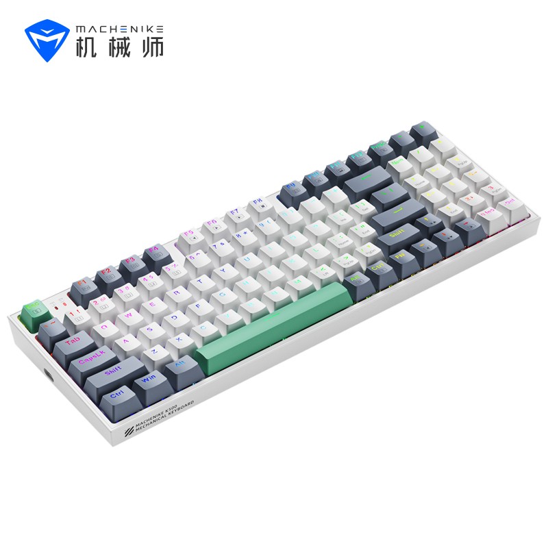 机械师k500机械键盘热插拔游戏电竞有线94键红青茶轴混光rgb灯效办公