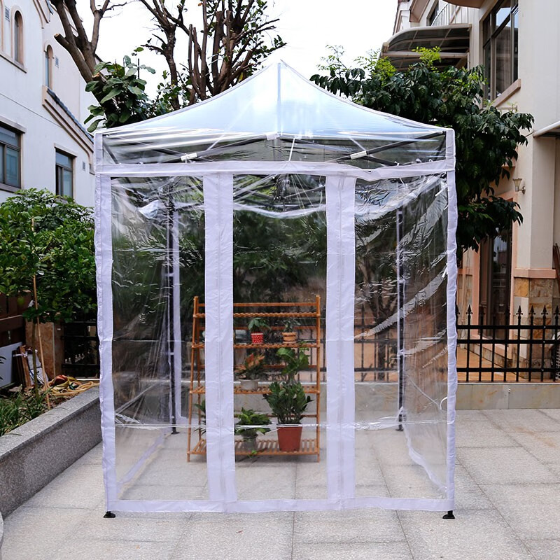 户外透明帐篷阳光房花房庭院四脚雨棚防雨折叠伸缩遮阳棚摆摊大伞 2*2