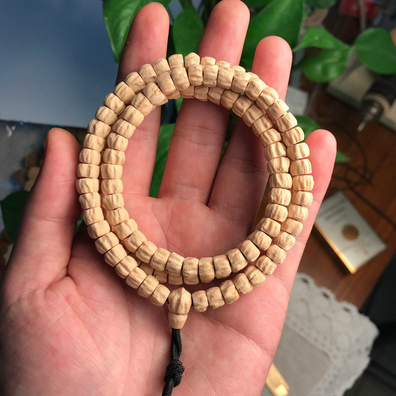 西藏热振寺百香籽108颗原籽手串 菩提子佛珠文玩男女柏香籽手链 顺纹