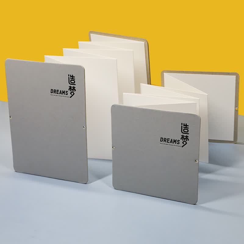 记忆印象 350g木浆中粗风琴水彩绘画本折页图画涂鸦本折叠空白水彩画画本1米绘画本 长方形+正方形套装