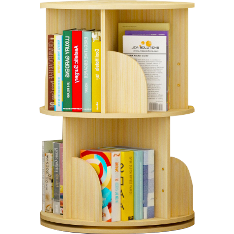 慧乐家 书柜书架 旋转杂志绘本收纳书橱学生书房简约落地置物二层书柜 39宽