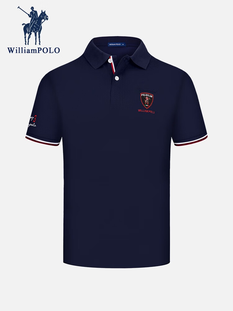 polo)短袖polo衫男装爸爸夏装中年男士上衣服保罗商务 款式一(宝蓝) m