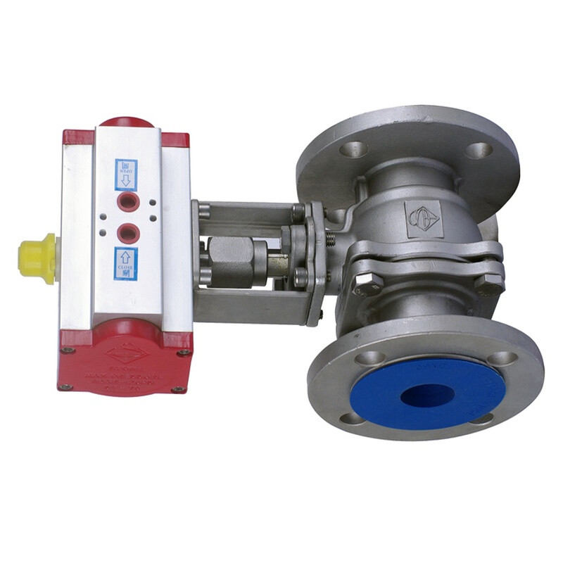 stone气动法兰球阀铝合金气动执行器铸铁气缸dn40成套气动阀