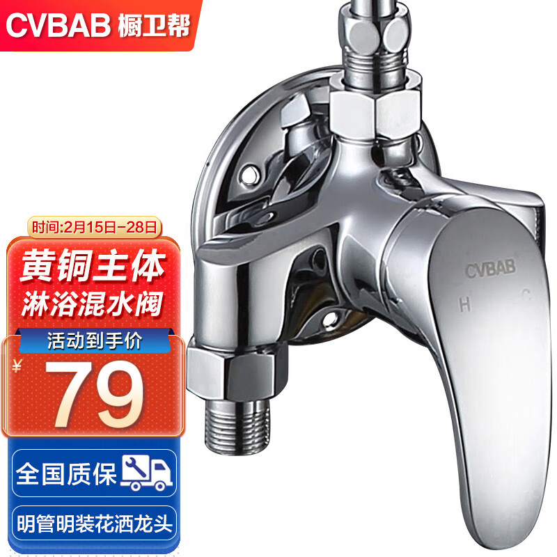 橱卫帮（CVBAB）明装淋浴龙头铜混水阀花洒明装龙头  淋浴开关冷热水明装管CV1031