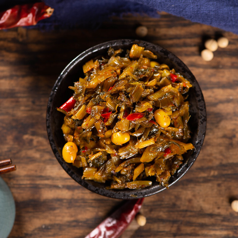 宜享健康黄豆炒雪菜70正宗即食下饭菜拌饭拌面农家菜酱菜雪里蕻 香辣