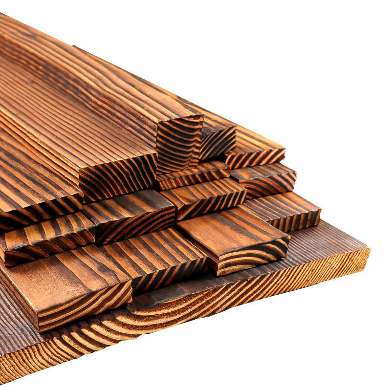 京势 碳化木 护墙板实木板材户外庭院方形木板木条 1.1cm*8.5cm*4米（1根）