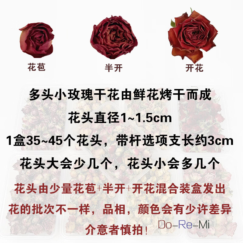 维诺亚多头玫瑰diy盒装干花滴胶相框材料包拍摄道具装饰ins摆件蔷薇