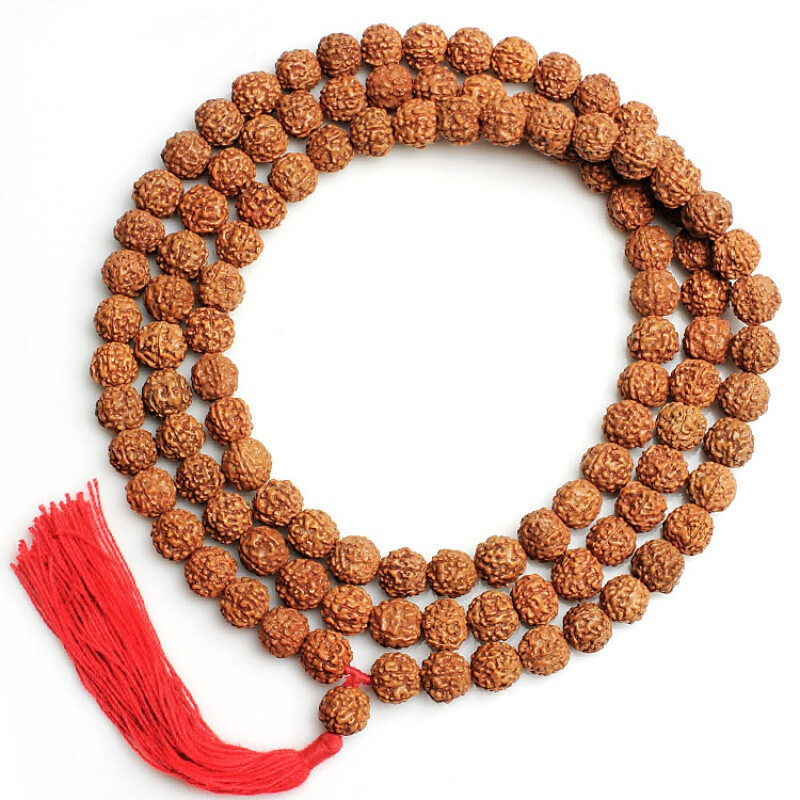 一北 五瓣圆珠盘 龙纹金刚菩提子 爆肉红皮脑纹素珠 盘玩把玩按摩手串