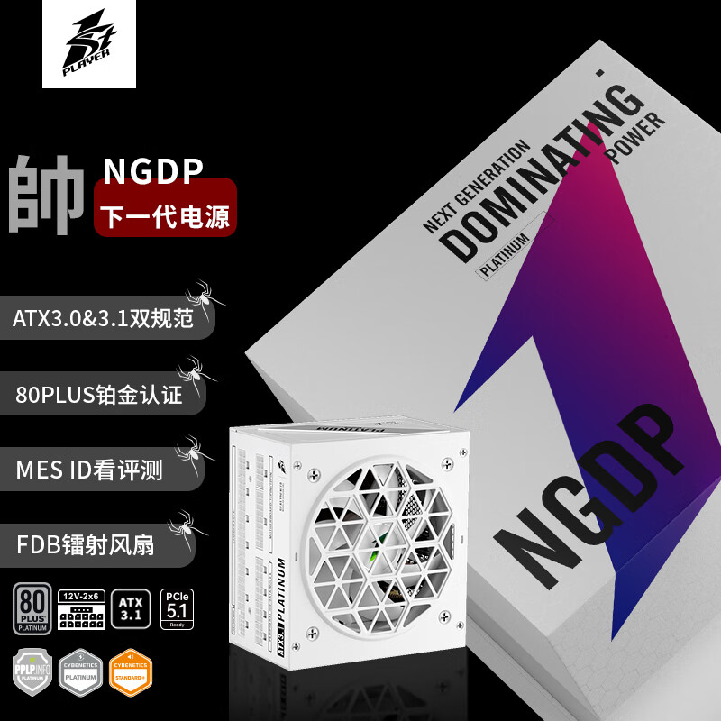 ��ϯ��ң�1st player��NGDP���� 1300W ATX3.1��Դ��MES ID/ѹ����/ATX3.0&3.1˫�淶/FDB����/֧��5090/˫12V2X6/��ɫ��