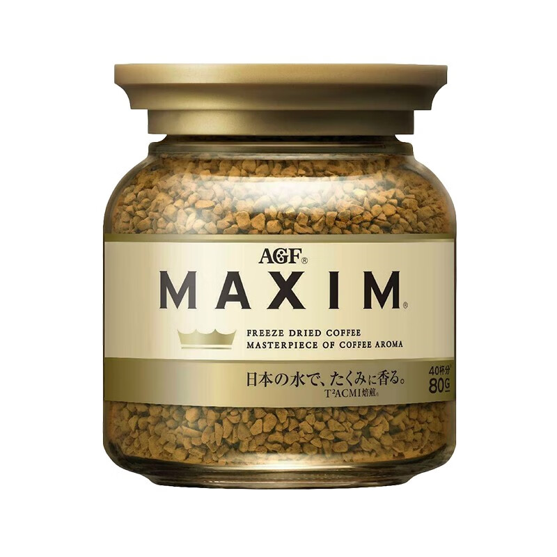 日本原装进口 AGF MAXIM马克西姆冻干速溶无砂糖黑咖啡粉 金罐