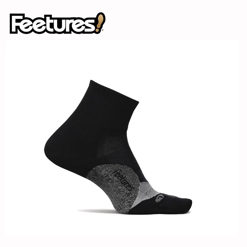 feetures飞鹊美国专业跑步袜马拉松越野运动袜男女短中长筒袜子压缩减震袜 缓冲款-中帮FSEC205159一双 L(42-46)