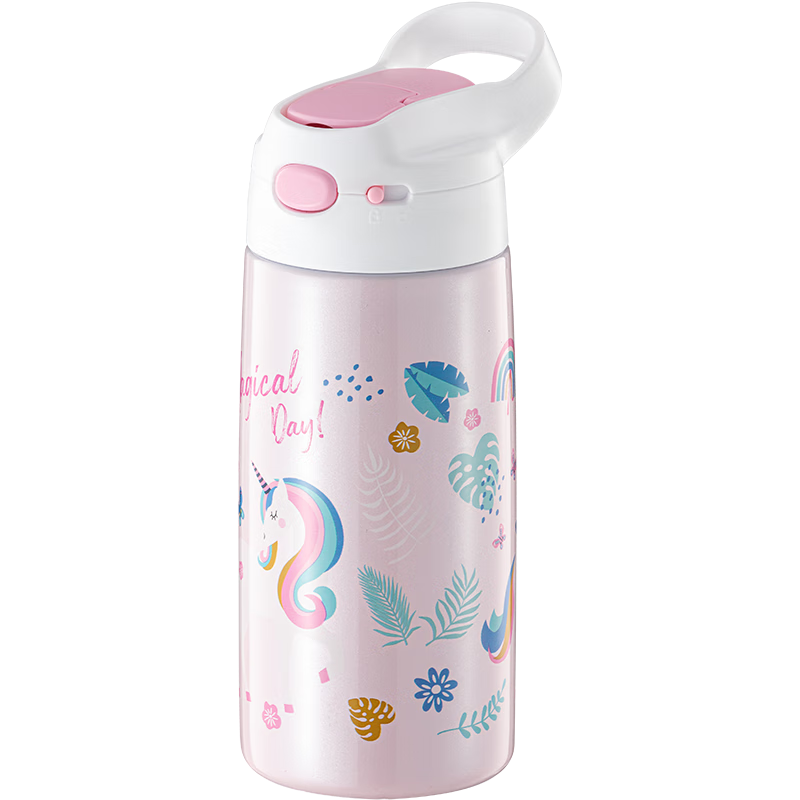 JEKO&JEKO儿童保温杯316不锈钢吸管水杯学生杯子 500mL 独角兽