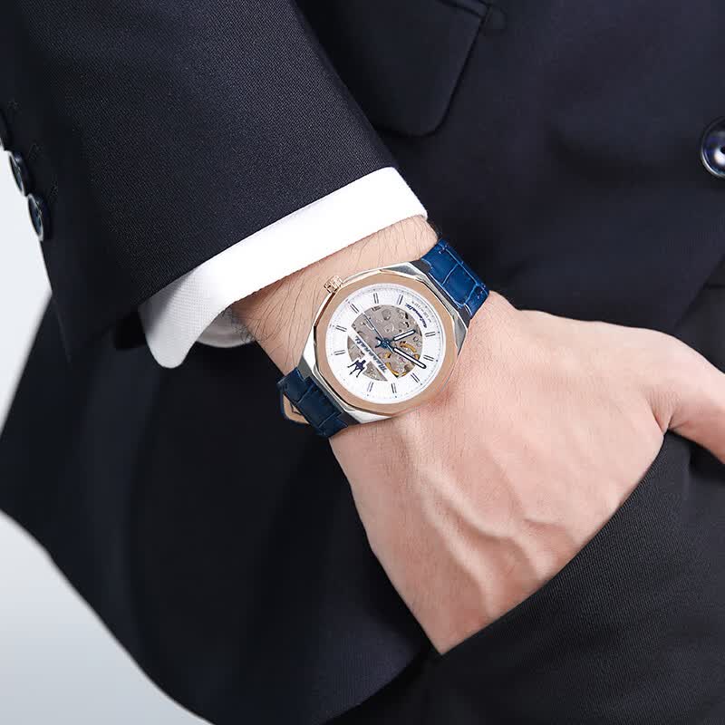 玛莎拉蒂（MASERATI）手表男全自动机械表镂空透视轻奢潮流时尚多功能男表送男友礼物 热卖-时尚镂空机械表 R8821142001