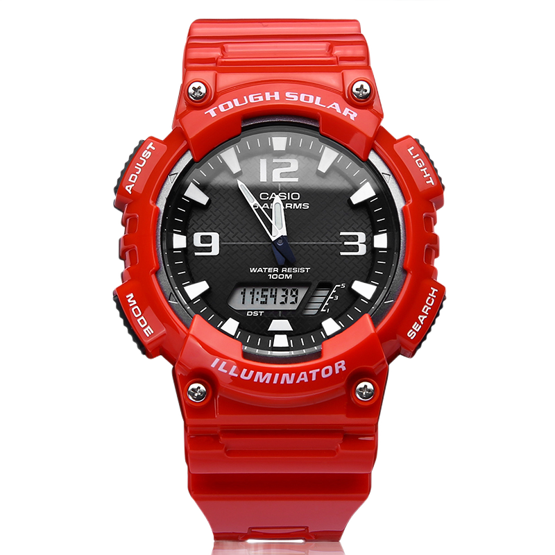 男表 女表卡西欧手表情侣表学生时尚运动防水夜光太阳能光能双显手表