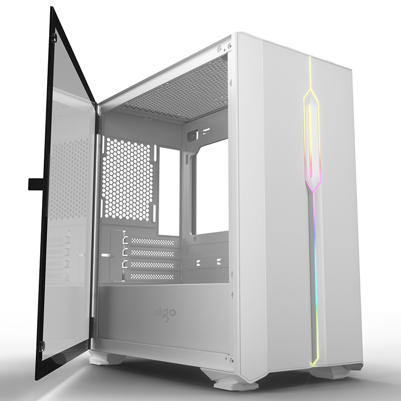 爱国者（aigo）YOGO M3白色 游戏药丸MINI全侧透电脑机箱（支持M-ATX主板/240水冷/侧开式磁吸钢化玻璃）