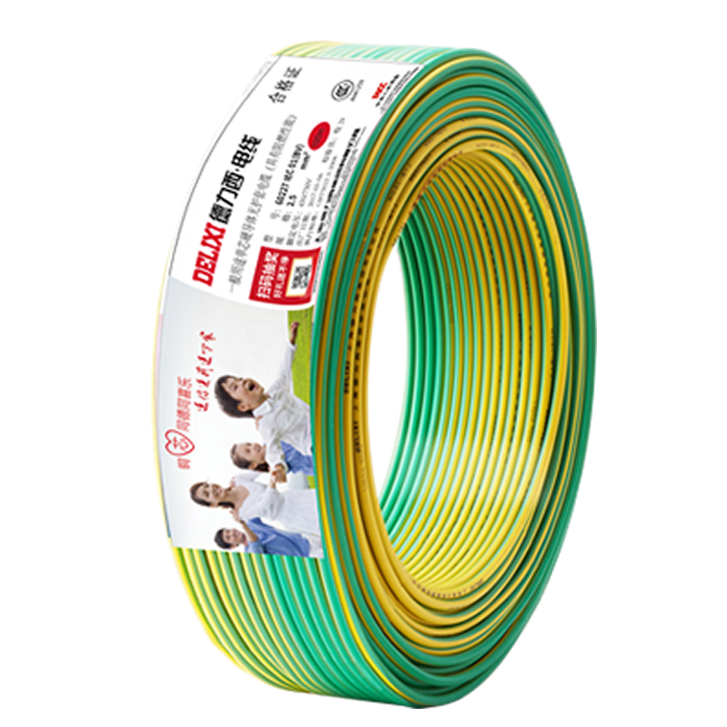 ��������DELIXI��BVR6ƽ��ͭо���߹��� ��װ������  ��о������� �յ�������ͭ�� ˫ɫ 50�� 357.06Ԫ(������)