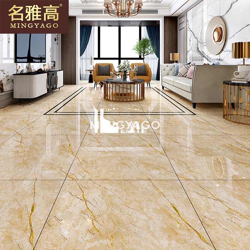 镀金通体大理石瓷砖800x800金丝釉客厅地板砖卫生间墙砖地砖 美尼斯金