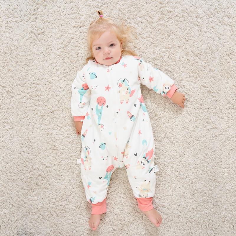 甜蜜礼物棉分腿睡袋婴幼儿童男女宝宝防踢被可拆袖抱被秋冬季新款睡衣 60g棉按扣裆【春秋16-22度】太空 90码(身高80-90CM)12-24个月 京东折扣/优惠券