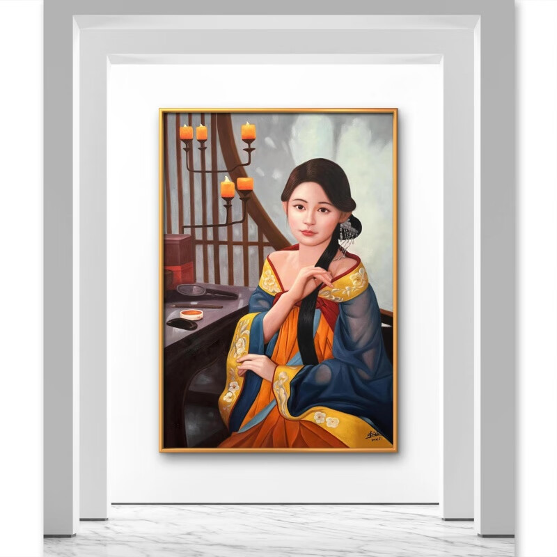 李向标精品手绘油画《古典美人》尺寸60*90cm 装饰 送礼