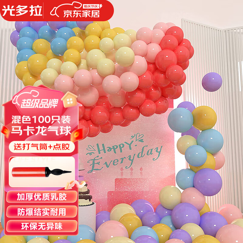 光多拉马卡龙气球儿童生日装饰布置开业毕业结婚表白加厚彩色乳胶气球怎么看?