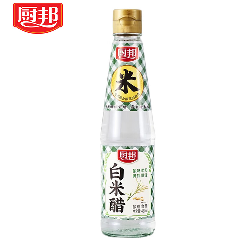 厨邦白米醋纯米醋 凉拌炒菜调味料 白米醋420ml