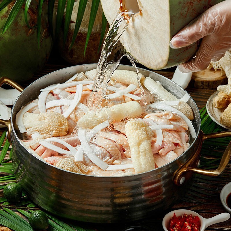 花拾海海南特产散养文昌鸡 椰子鸡火锅套餐年货礼盒鸡肉生鲜切块走地