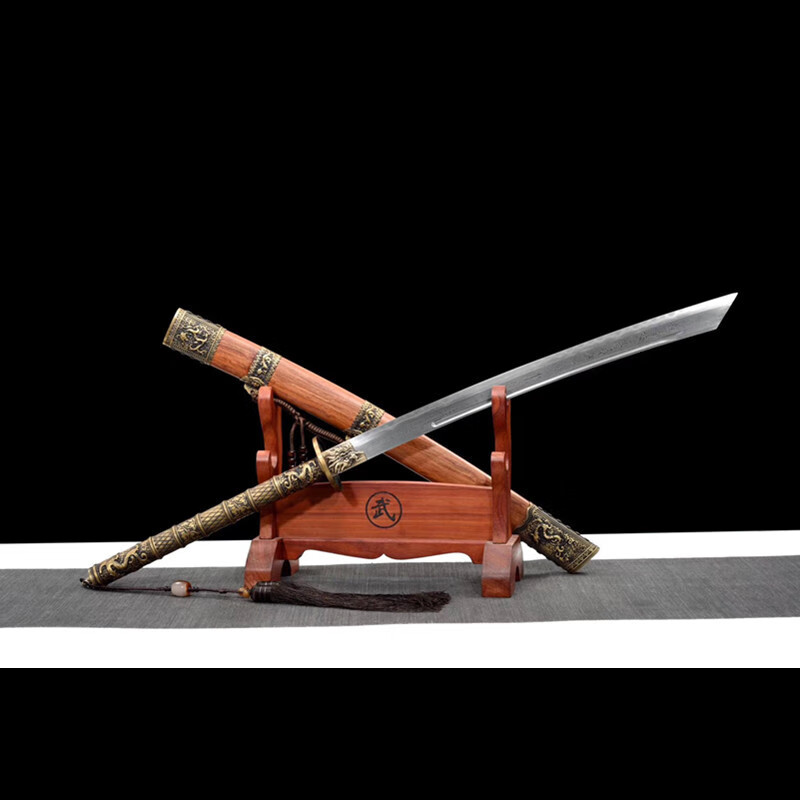 康熙刀剑酸枝木纯铜装花纹钢中式传统一体康熙长刀收藏 康熙长刀
