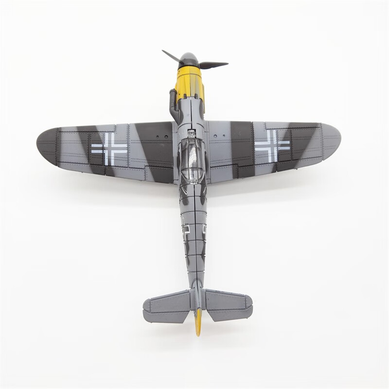 玉扬 二战飞机模型军事拼装模型bf109玩具diy手工制作仿真模型 浅灰色