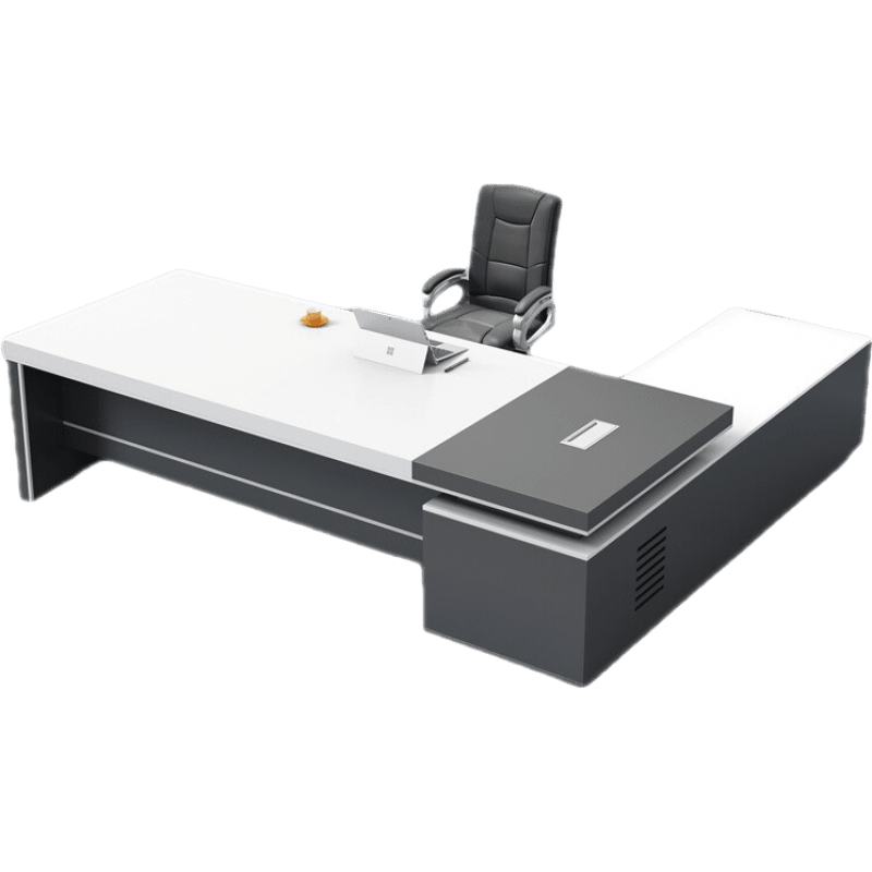 龙案 老板桌总裁桌简约现代老板办公桌椅组合经理桌大班台办公家具 加厚1.6米+侧柜