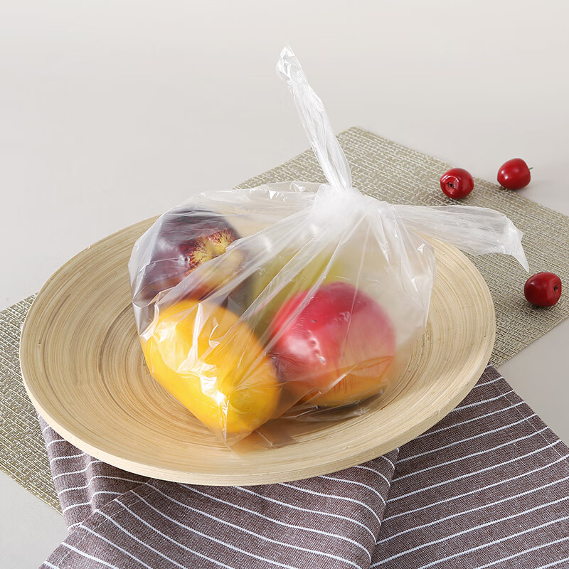 洁成保鲜袋背心式厚实家用卷手提食品袋 大卷手提点断式28*25cm*500只