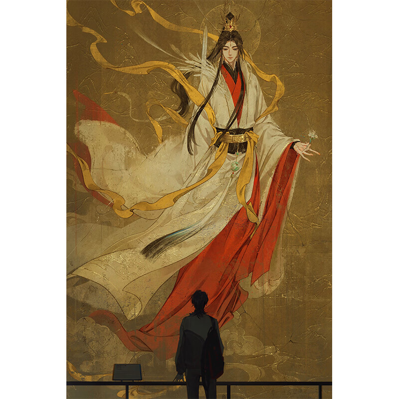 百格斯天官赐福挂画 太子悦神图花城谢怜动漫周边海报壁纸卷轴定制