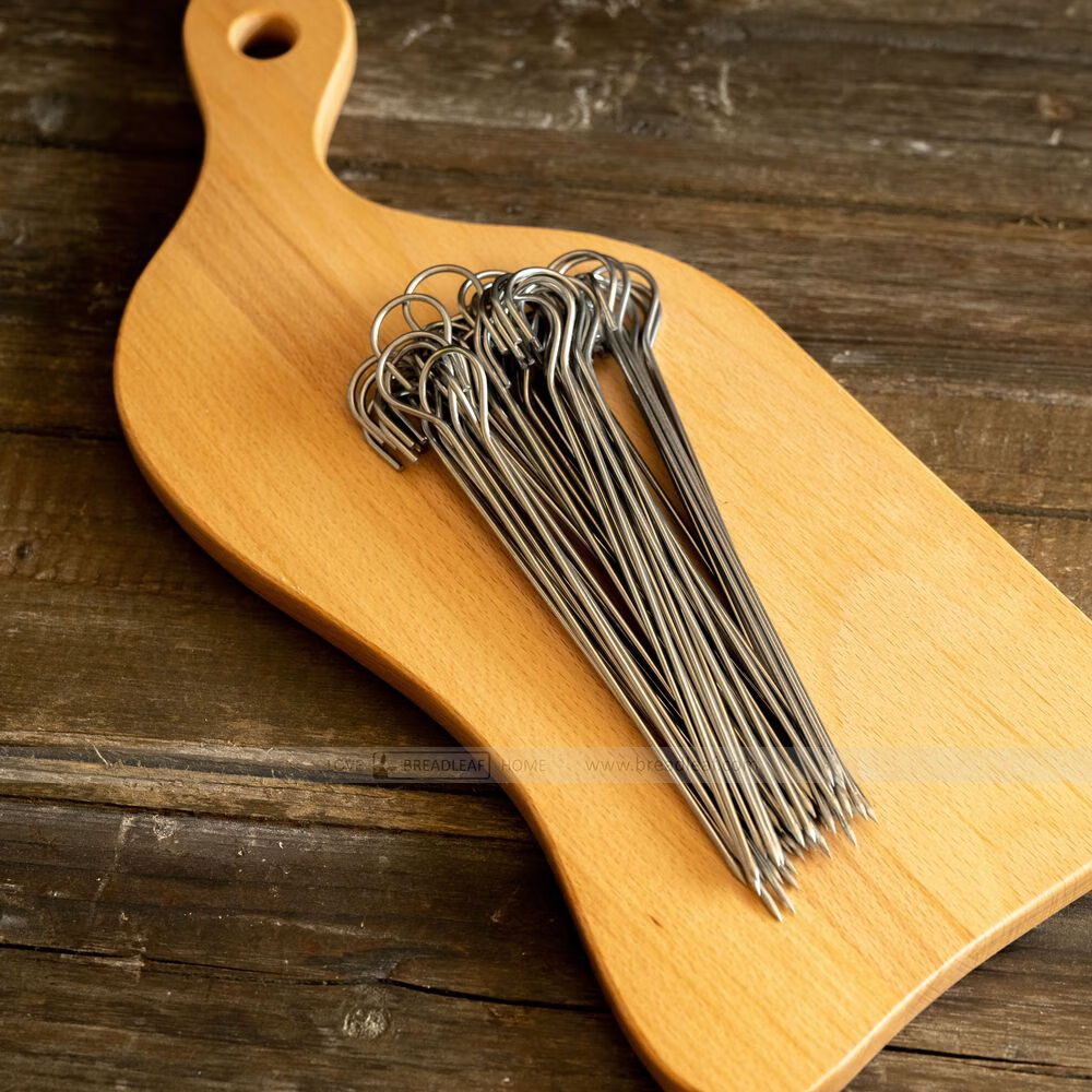 hywlkj304不锈钢吊炉签子 家用烤箱专用 9字烤针 烤肉串烧烤签 挂钩