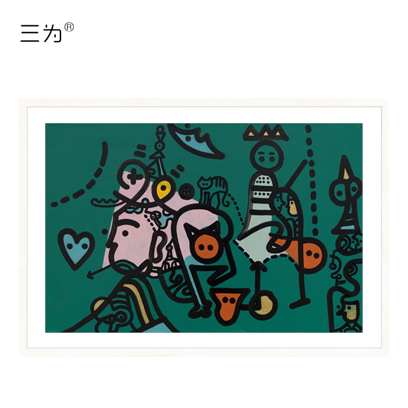 三为(sunwayart)郑元无签名限量300版版画禅意原创客厅卧室挂画现代