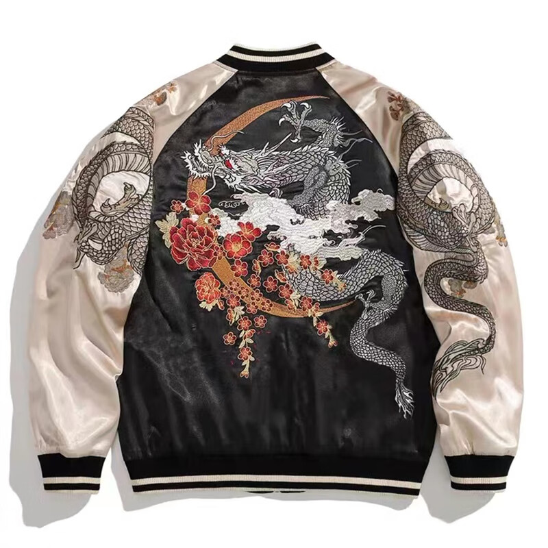 米诗德国潮龙刺绣外套刺绣夹克外套棒球服横须贺龙传统小众男款春秋