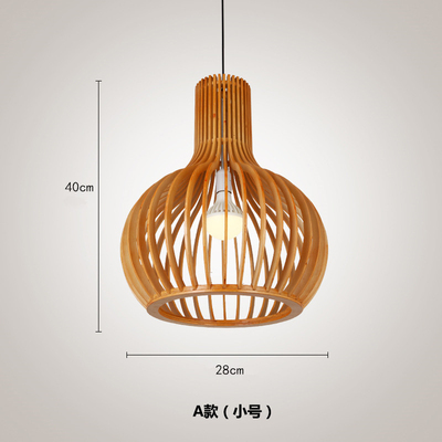 新中式鸟笼灯现代中式木艺餐厅吊灯创意个性民宿卧室吧台艺术装饰实木