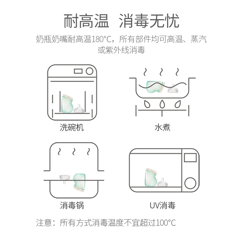 牛村婴儿断奶神器硅胶奶瓶仿母乳超软防胀气带重力球手柄防摔宽口径 十字孔(10个月以上用) 240ml