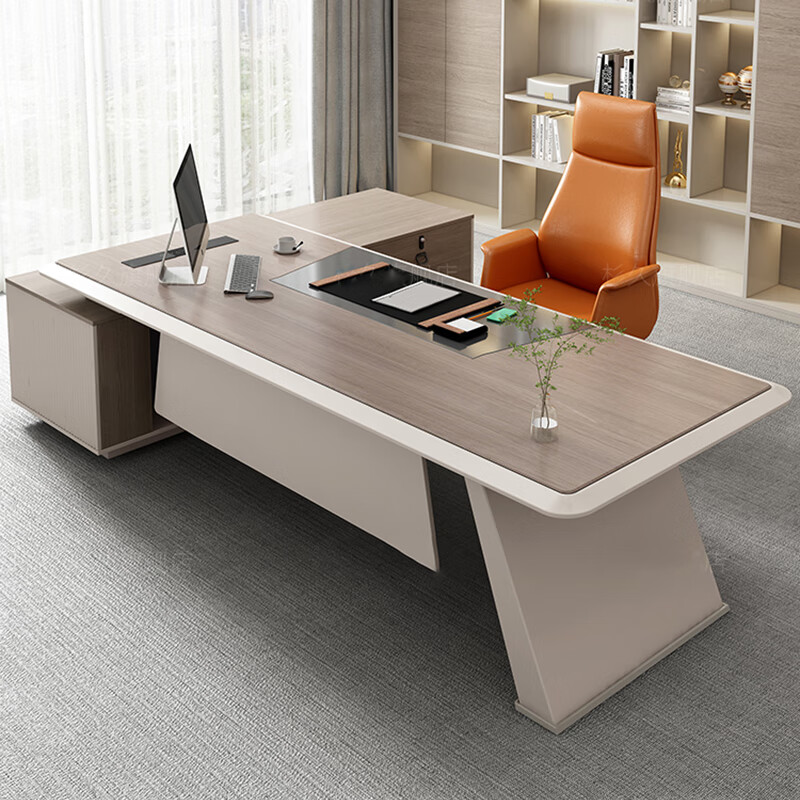 莹兴家具总裁老板办公桌简约现代经理桌椅组合董事长办公室烤漆大班台