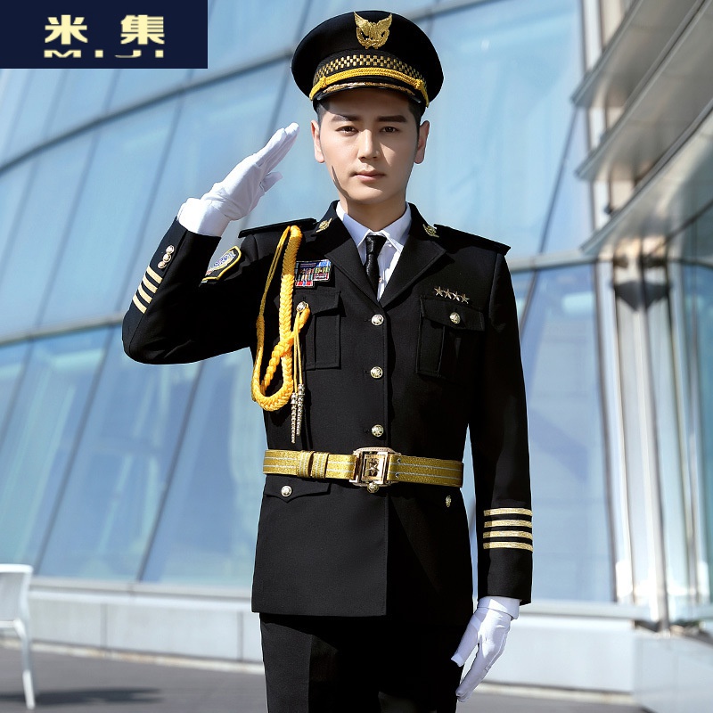 米集保安工作服酒店大堂男秋形象岗位套装售楼冬季长外套安保物业礼宾
