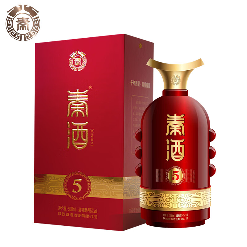 秦酒 秦5凤香型白酒45度500ml 1瓶