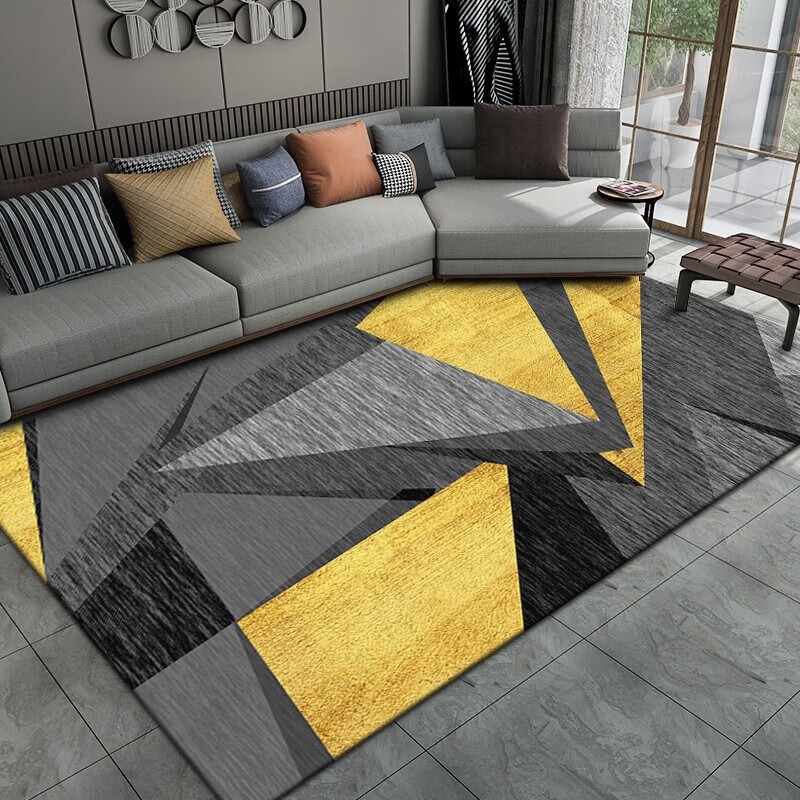 布迪思 布迪斯 地毯客厅 地毯卧室 满铺地毯可定制ins北欧简约茶几垫 北欧简约几何-1 80*160cm 床边毯