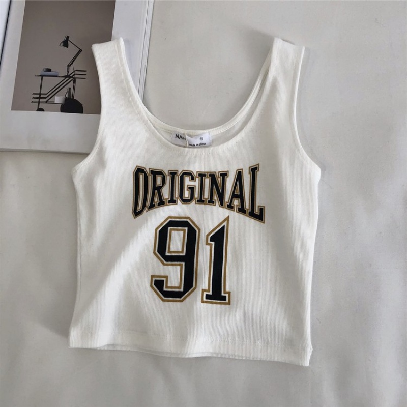 运动小春夏秋冬季内搭外穿ins潮美背短打底上衣女 08*白色91数字 xxl