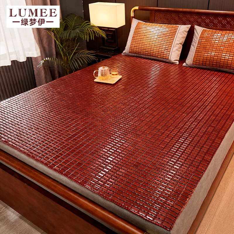 8米床垫席子单双人学生宿舍麻将块竹凉席方块 经典深咖单筋 80*190cm