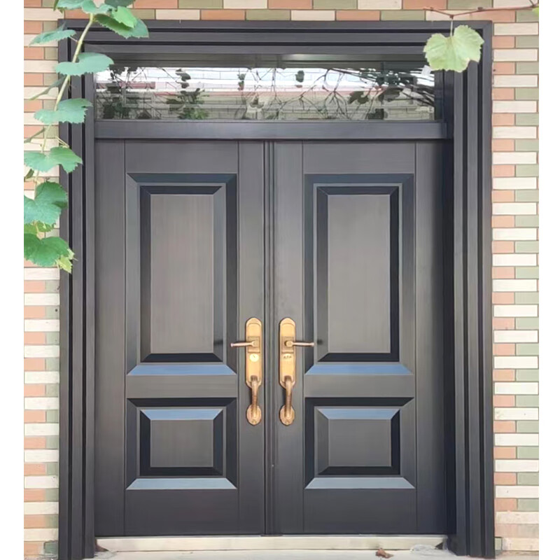 oeing锌合金别墅大门四开门中式乡村庭院双开门防盗门农村自建房进户