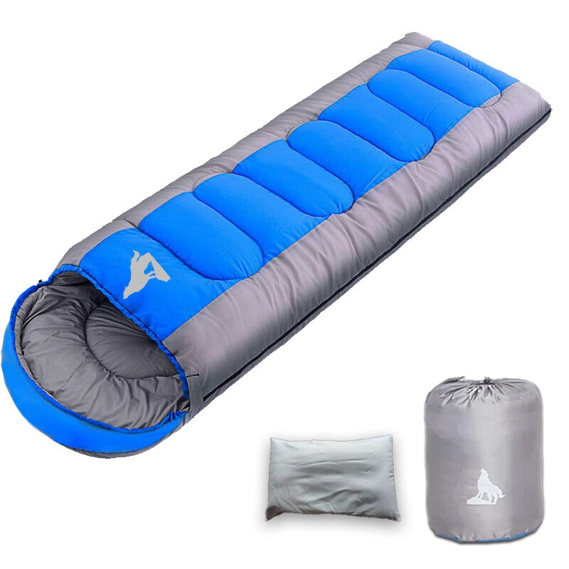 北极狼睡袋成人户外旅行冬季四季保暖室内露营拼接双人隔脏棉睡袋1.8KG
